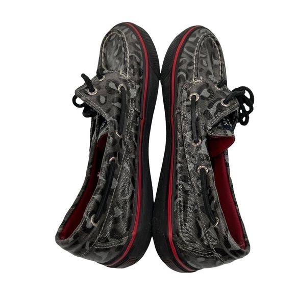 Sperry Top-Sider Black Cheetah Print Boat Shoe Loafers Size 7 Women's - Picture 6 of 8